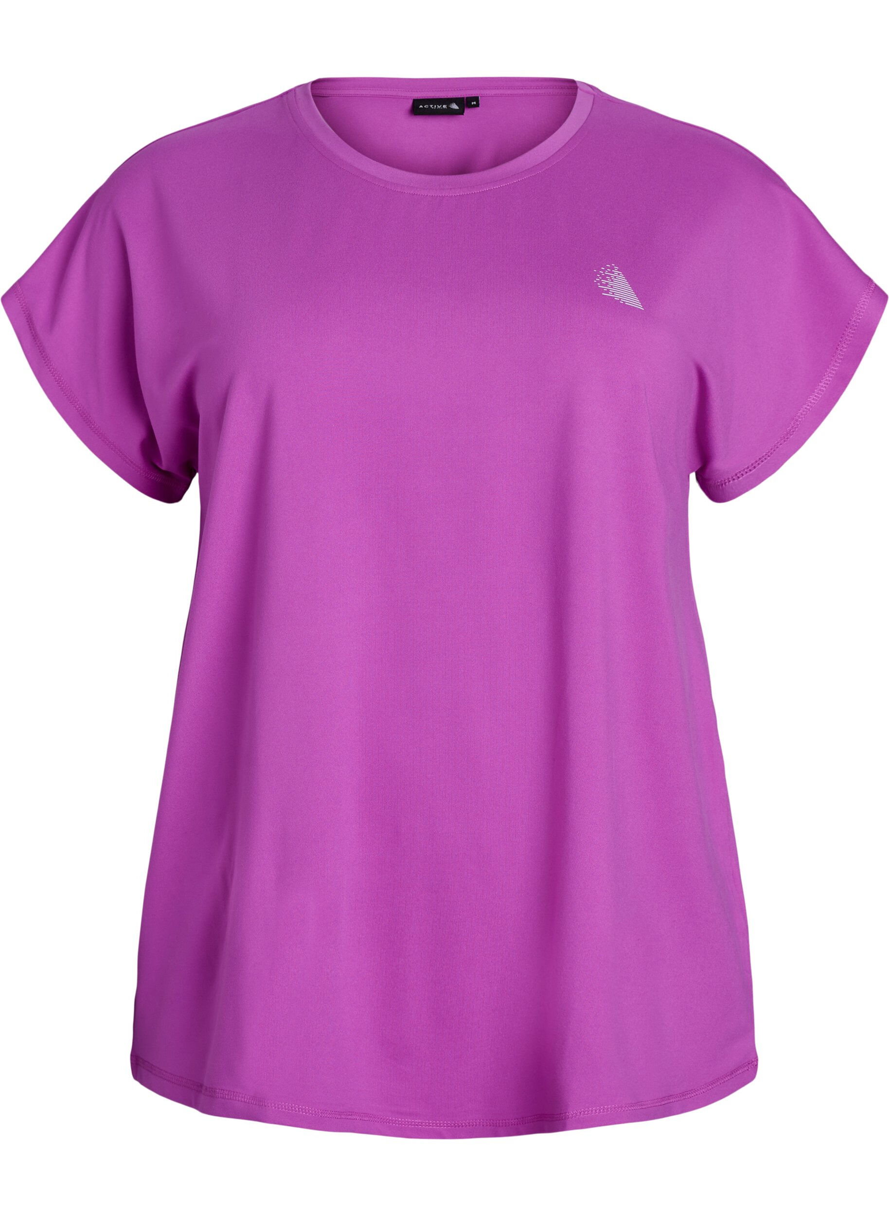 ZizziT-shirt de sport couleur unie, Violet, Packshot image number 0