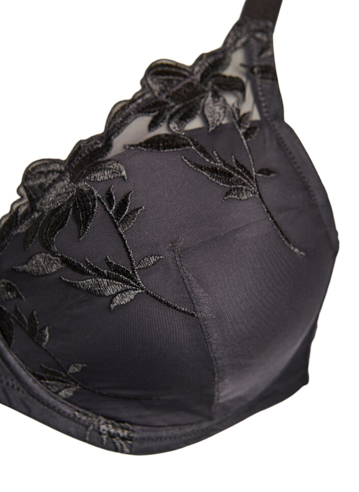 Soutien-gorge rembourr&eacute; &agrave; armatures avec broderie, Noir, Packshot image number 2