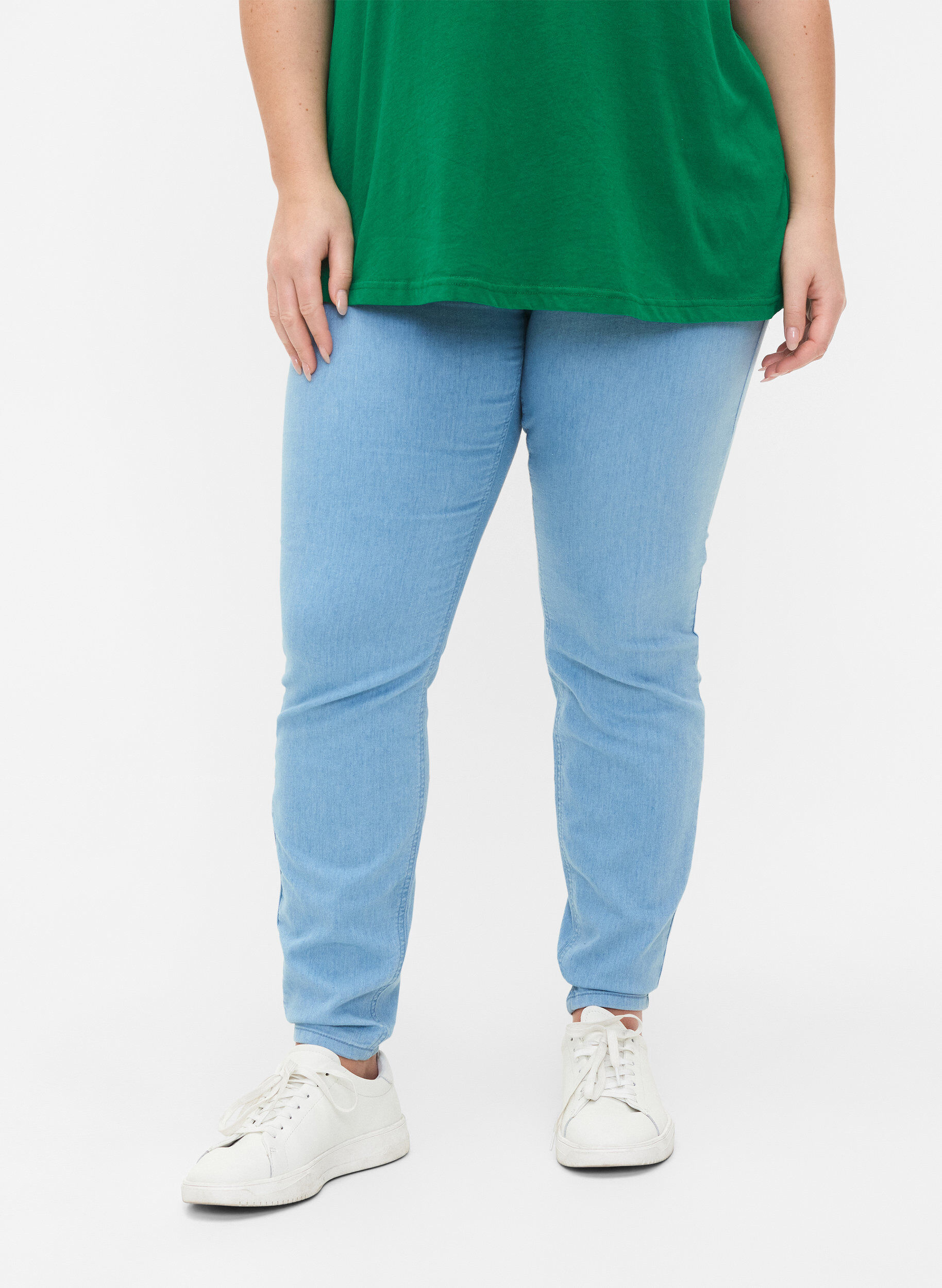 Zizzi Leggings &agrave; poches, Light blue, Model image number 2