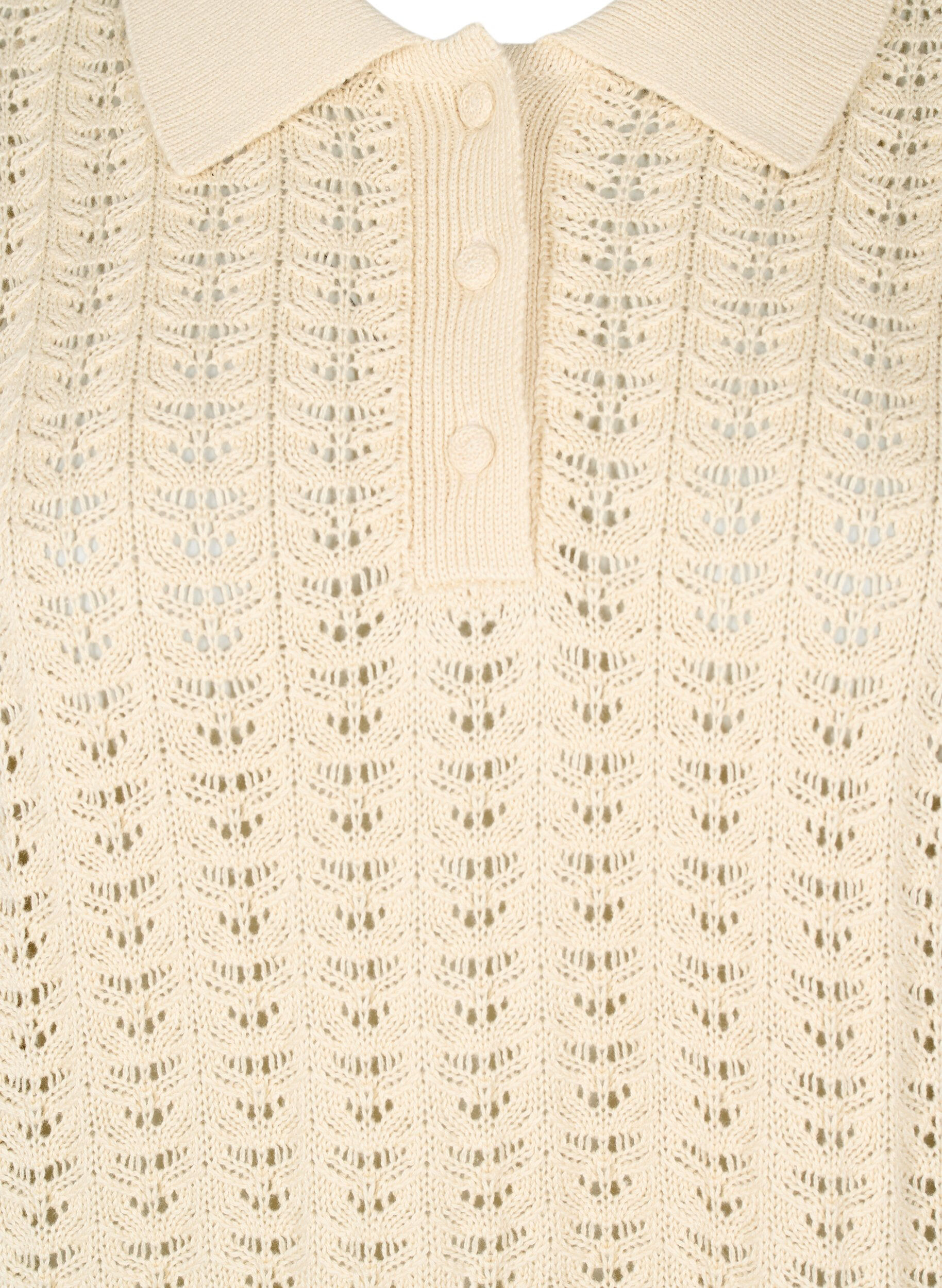 Zizzi Polo en tricot avec motif d'&oelig;illet, Beige, Packshot image number 2