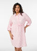 Robe chemise en mousseline de coton avec motifs brod&eacute;s, Rose, Model image number 0