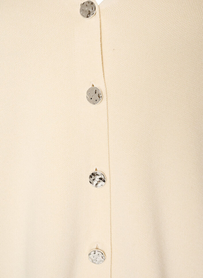 Cardigan en maille fine avec boutons d&eacute;coratifs, Vanille, Packshot image number 2