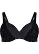 Soutien-gorge moulé avec motif en velours, Noir, Packshot image number 0