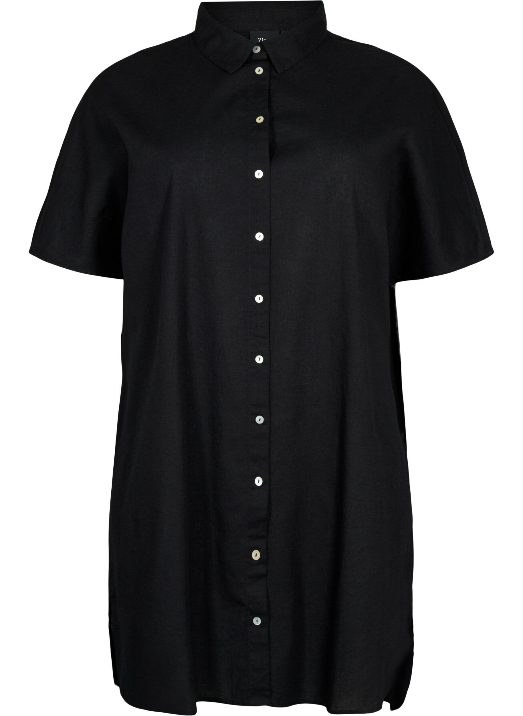 Zizzi Chemise longue &agrave; manches courtes, Black, Packshot image number 0