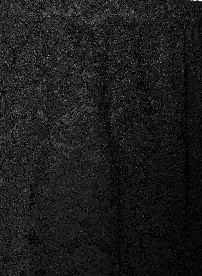 Jupe midi en dentelle avec taille &eacute;lastique, Noir, Packshot image number 2