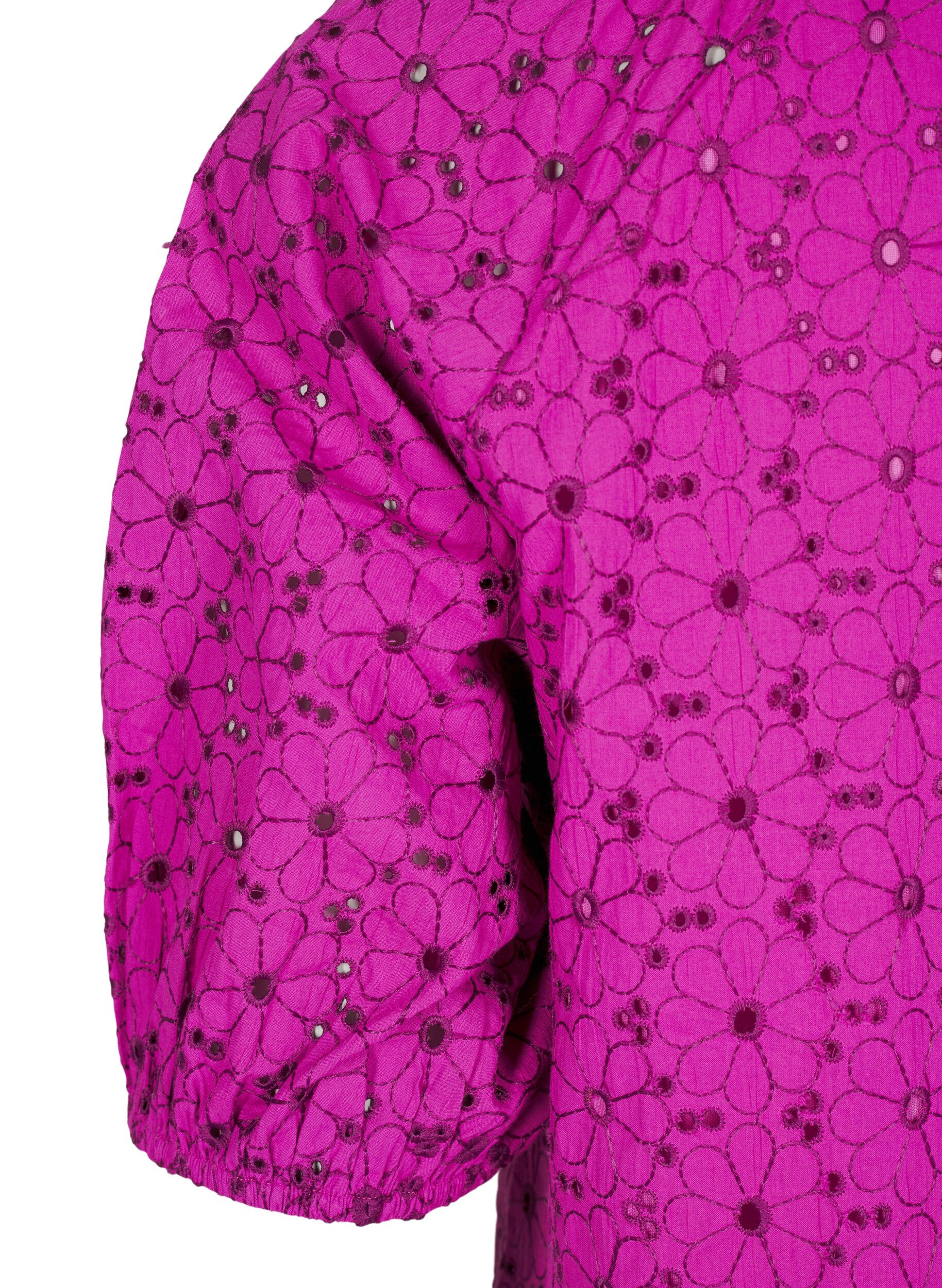 Zizzi Chemisier avec motif floral brod&eacute;, Violet, Packshot image number 3