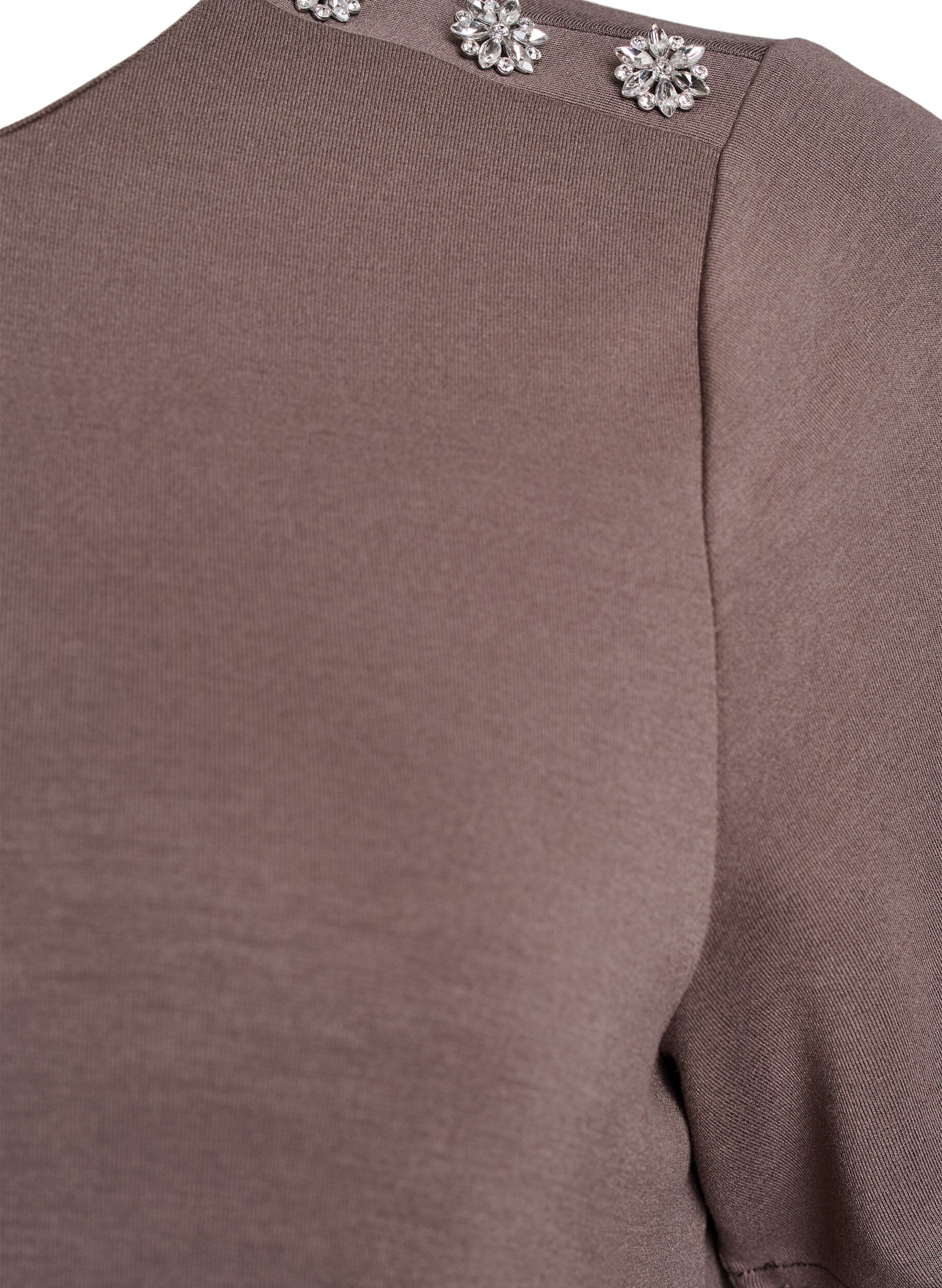 Zizzi Chemisier &agrave; manches courtes avec un d&eacute;tail boutonn&eacute;, Marron, Packshot image number 2