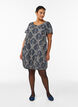 Robe en coton &agrave; manches courtes avec imprim&eacute;, Bleu, Model image number 1