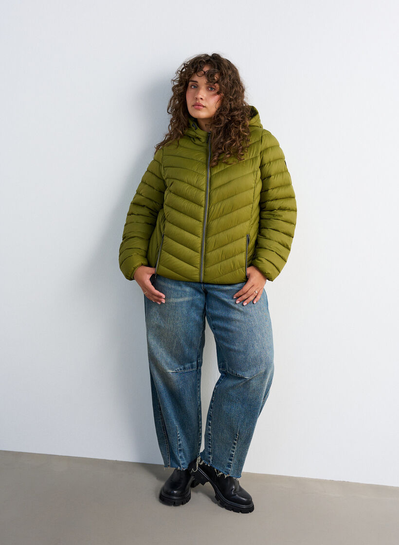 Veste l&eacute;g&egrave;re &agrave; capuche, Vert, Model image number 1