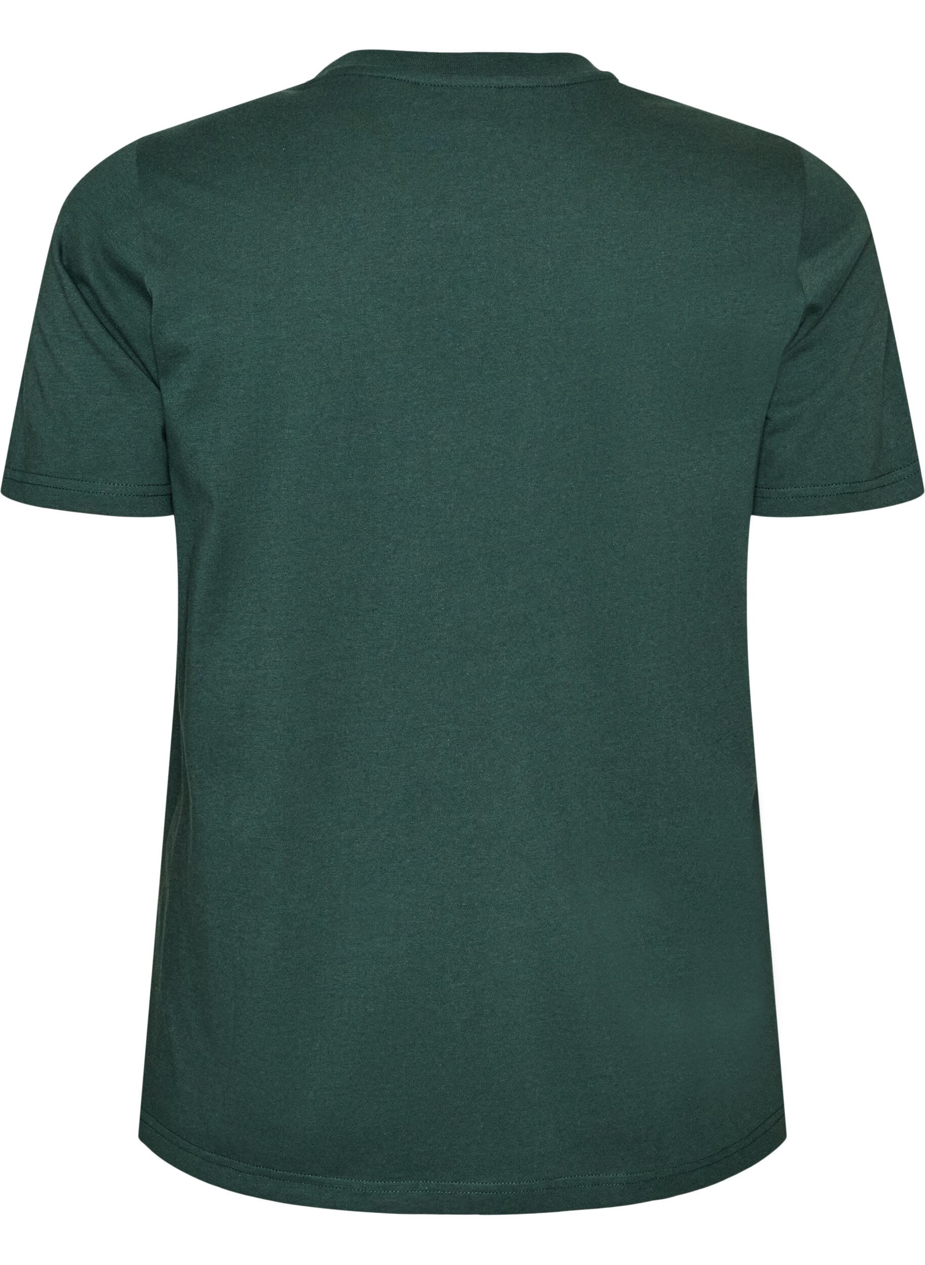 ZizziT-shirt en coton bio avec imprim&eacute;, Vert, Packshot image number 1