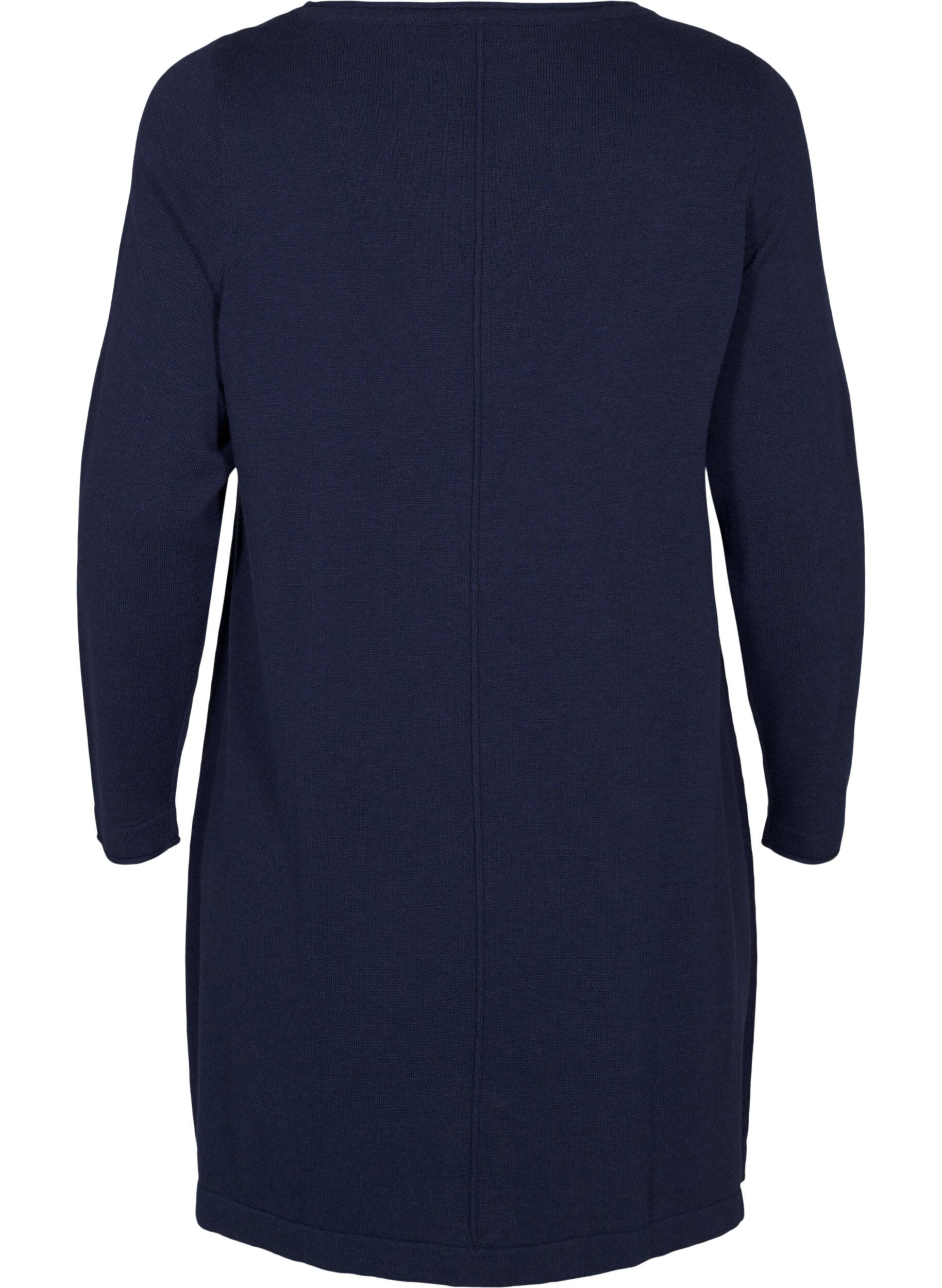 Zizzi Robes tricot&eacute;es en m&eacute;lange coton-viscose, Bleu, Packshot image number 1