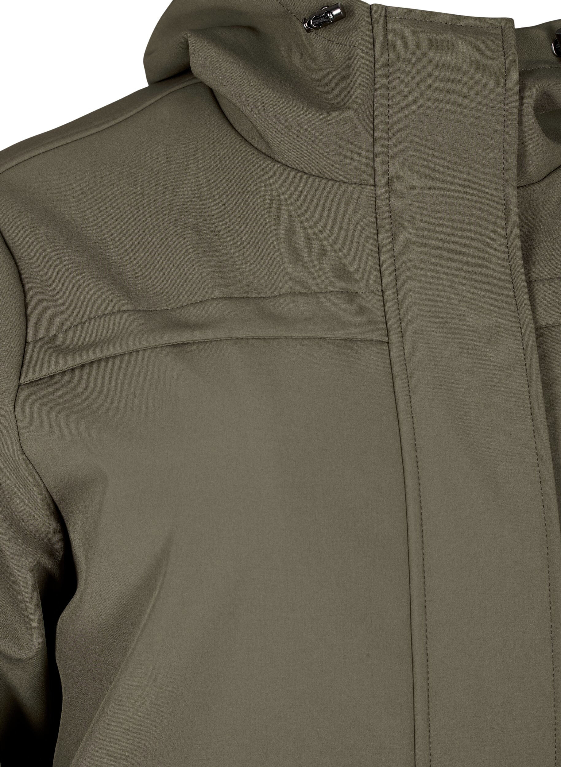 Zizzi Veste softshell r&eacute;sistante &agrave; l'eau avec doublure matelass&eacute;e, Vert fonc&eacute;, Packshot image number 2