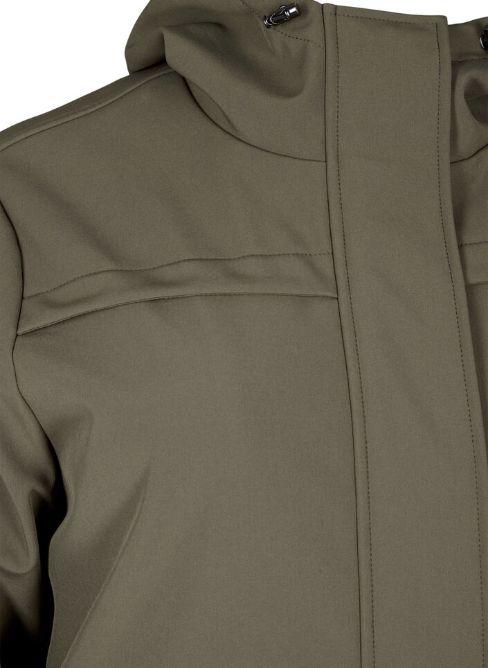 Veste softshell résistante à l'eau avec doublure matelassée, Vert foncé, Packshot image number 2
