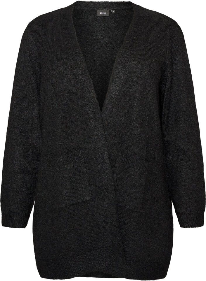 Cardigan long avec poches, Noir, Packshot image number 0