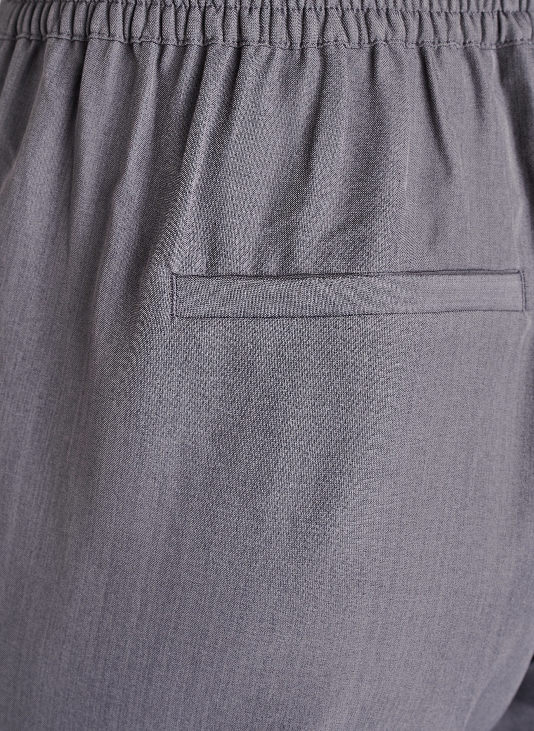 Zizzi Pantalon tailleur taille haute &agrave; jambes larges, Gris, Packshot image number 3