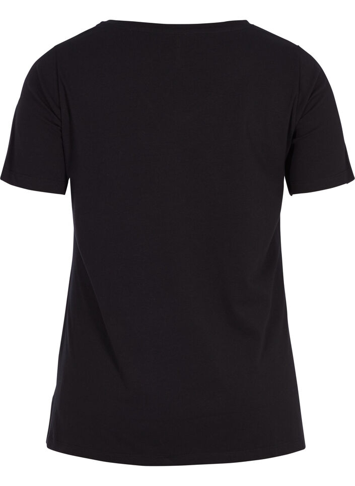 T-shirt basic uni en coton, Noir, Packshot image number 1