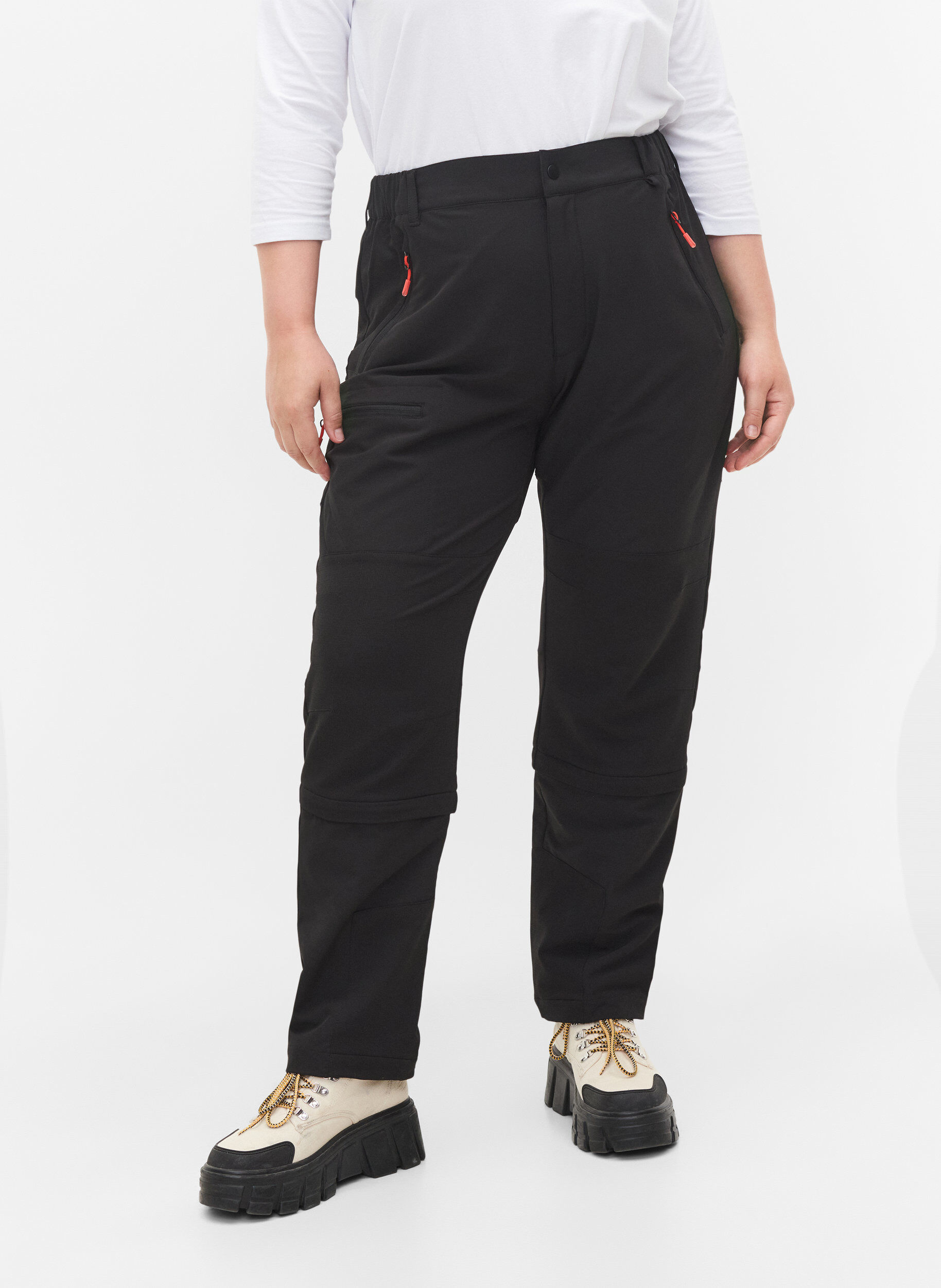 Zizzi Pantalon de randonn&eacute;e avec jambes amovibles, Black, Model image number 3