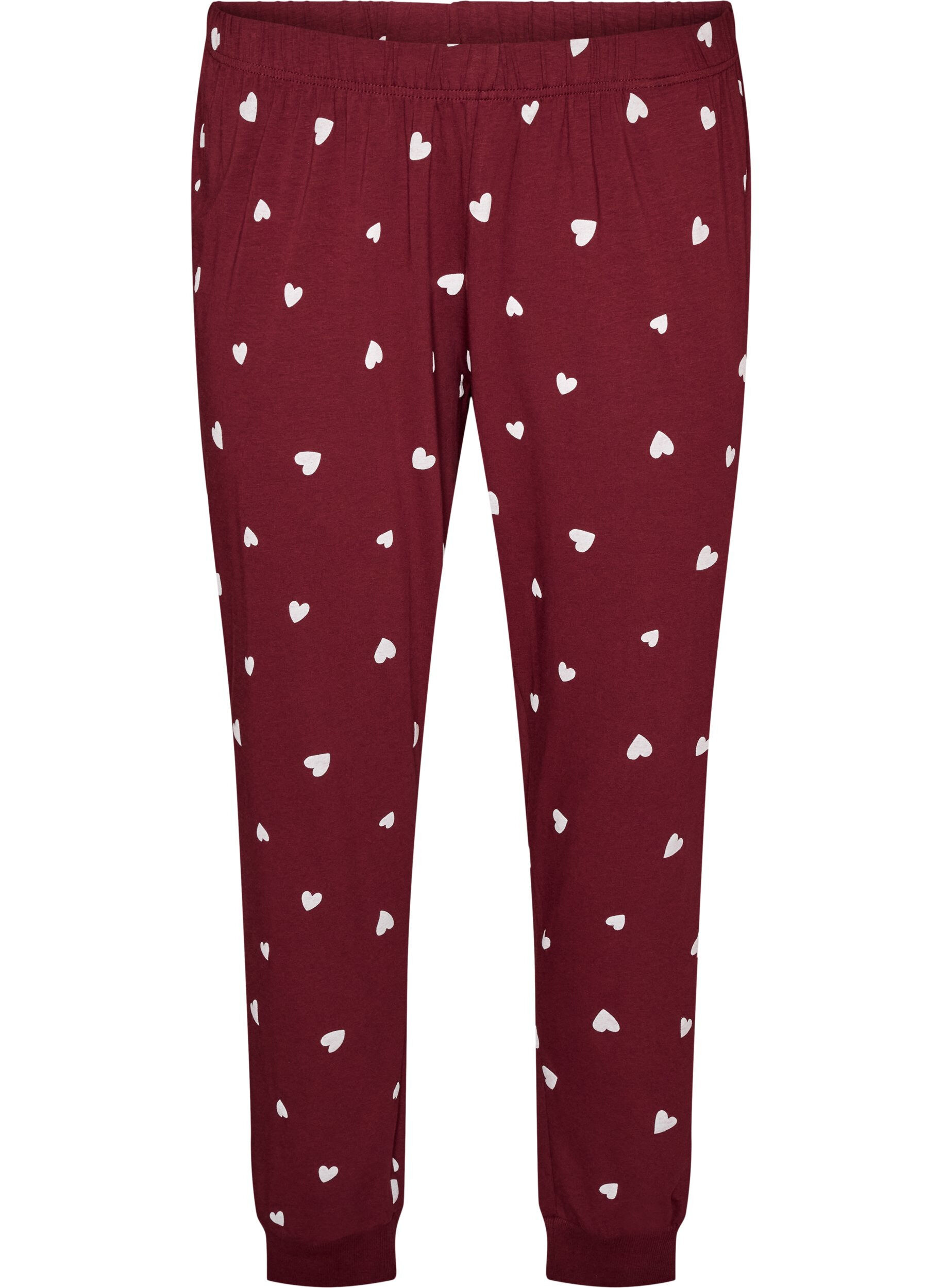 ZizziBas de pyjama imprim&eacute;, Bordeaux, Packshot image number 0