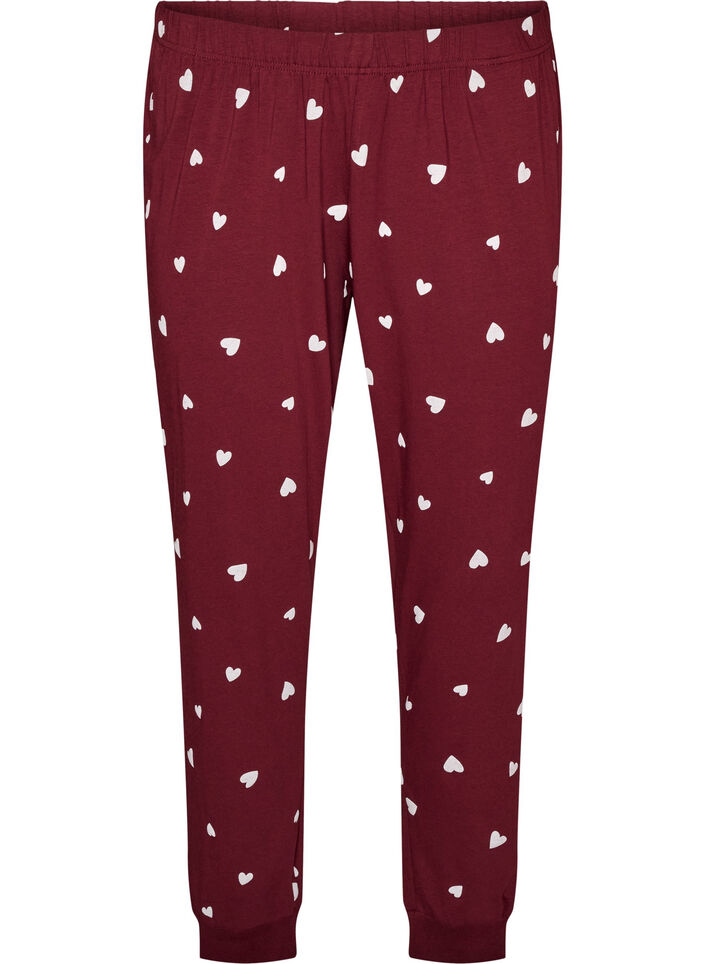 Bas de pyjama imprim&eacute;, Bordeaux, Packshot image number 0