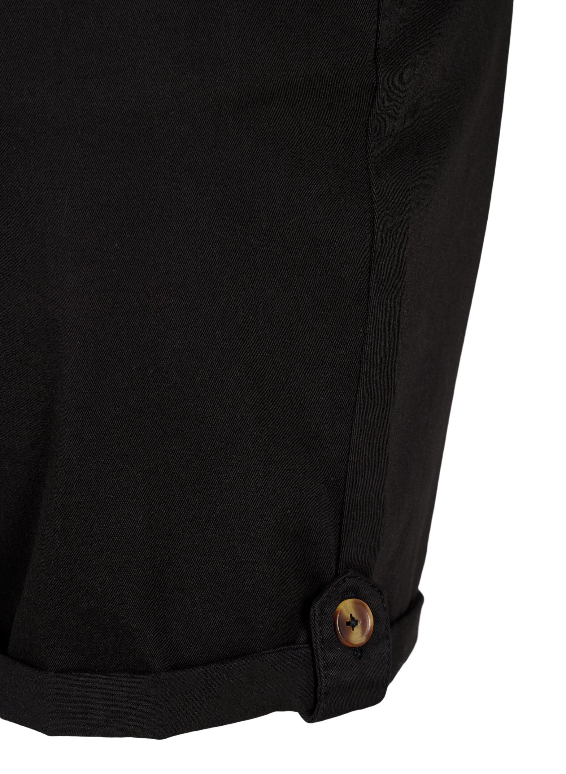 Zizzi Short chino &agrave; poches, Black, Packshot image number 3