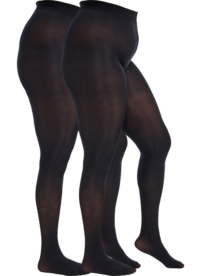 Lot de 2 collants en 60 deniers, Noir, Packshot image number 0