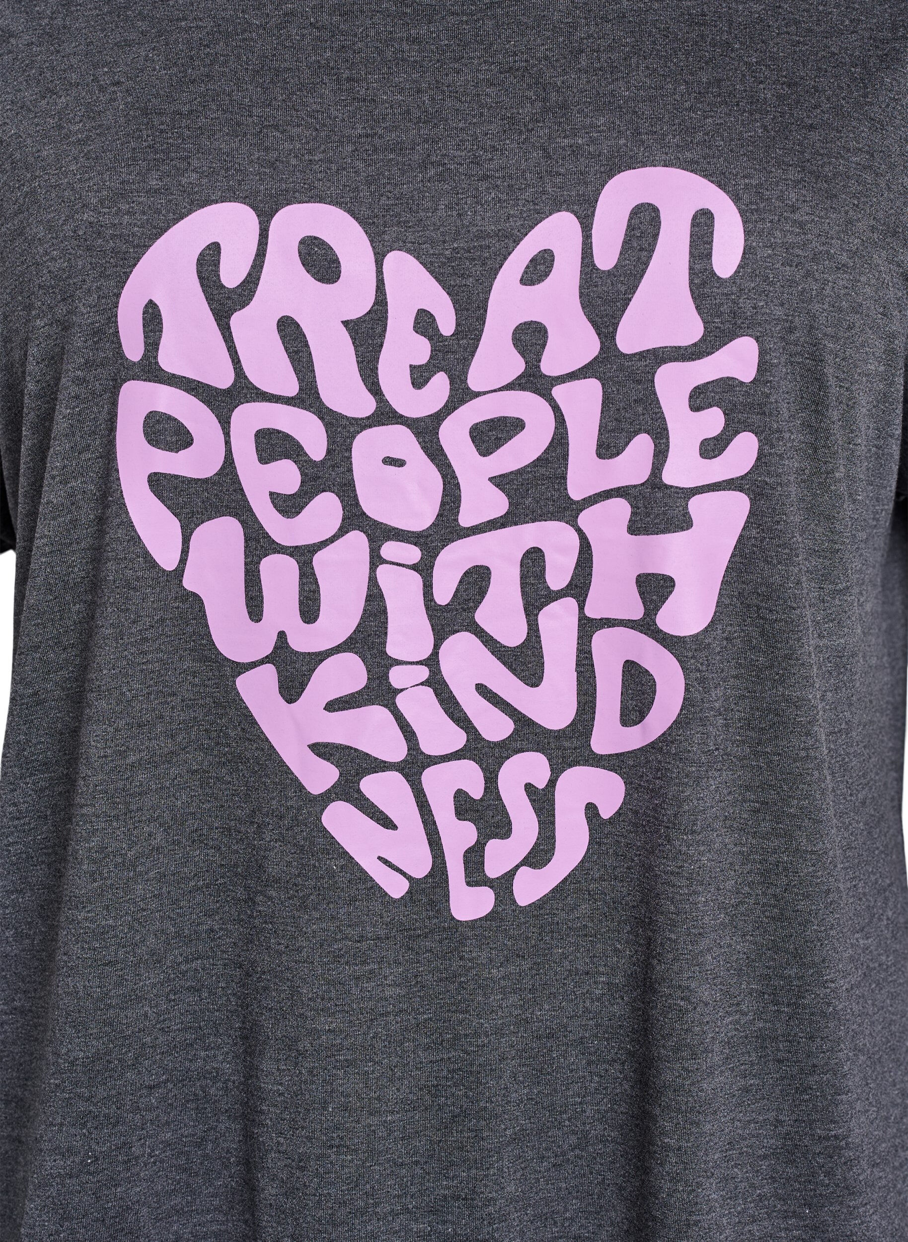 ZizziChemise de nuit &agrave; manches courtes avec imprim&eacute; de texte, Noir, Packshot image number 2