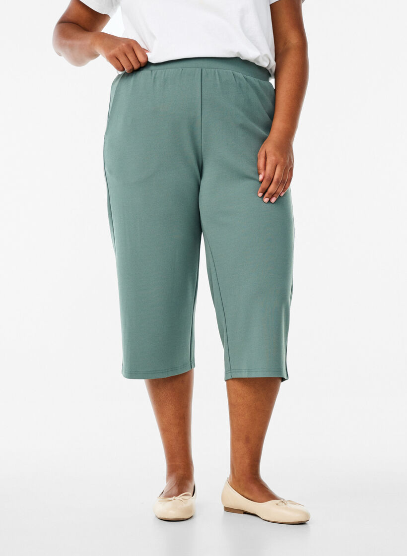 FLASH - Culotte taille haute à coupe ample, Vert foncé, Model image number 2