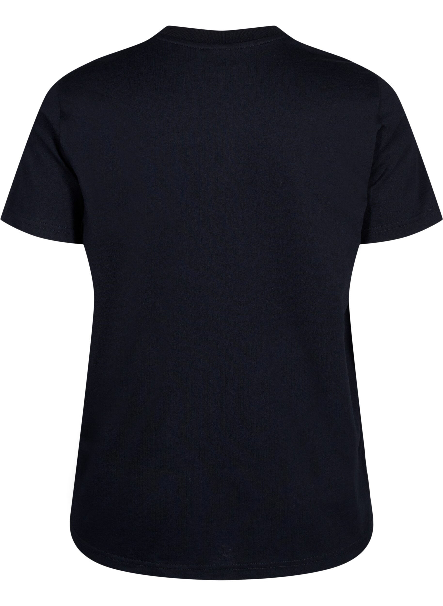 ZizziT-shirt basique en coton &agrave; col rond, Noir, Packshot image number 1
