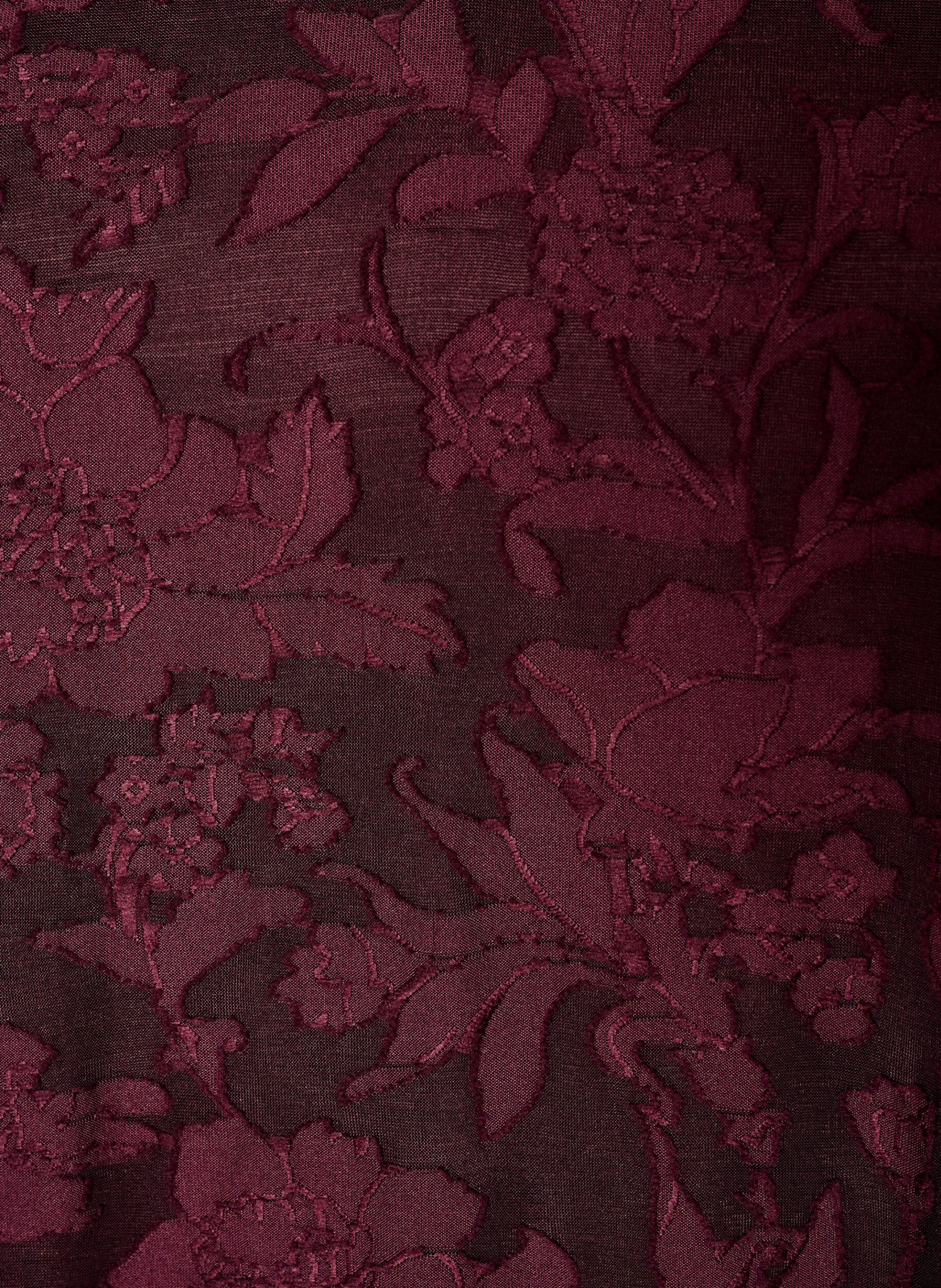 ZizziRobe &agrave; texture florale et bordure &agrave; volants, Bordeaux, Packshot image number 2