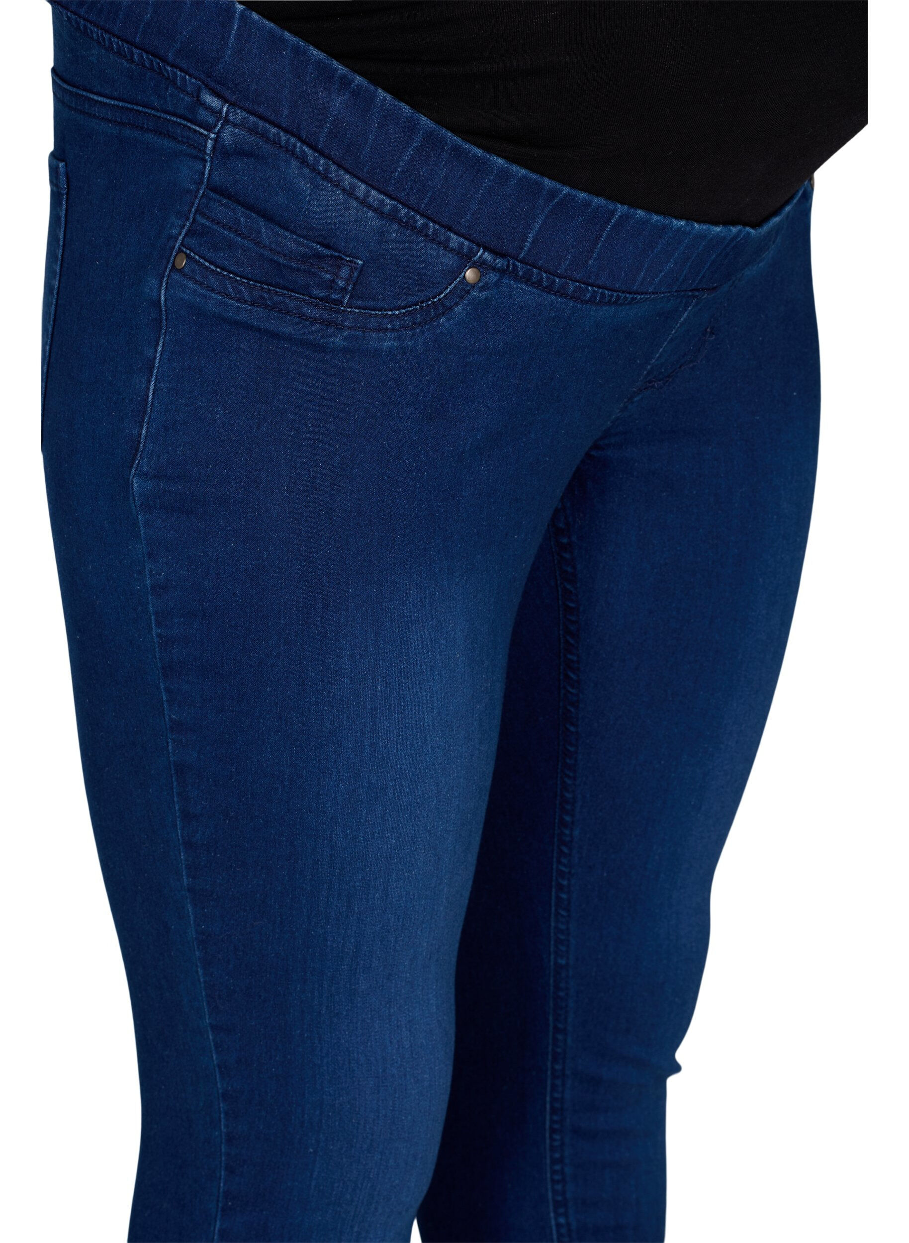 Zizzi Pantalon de grossesse en coton m&eacute;lang&eacute;, Bleu, Packshot image number 2