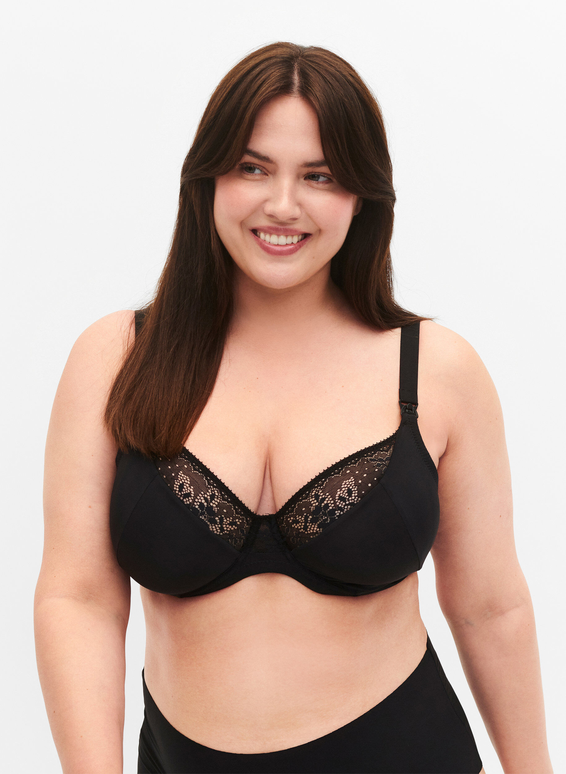 Zizzi Soutien-gorge d'allaitement avec dentelle, Black, Model image number 0