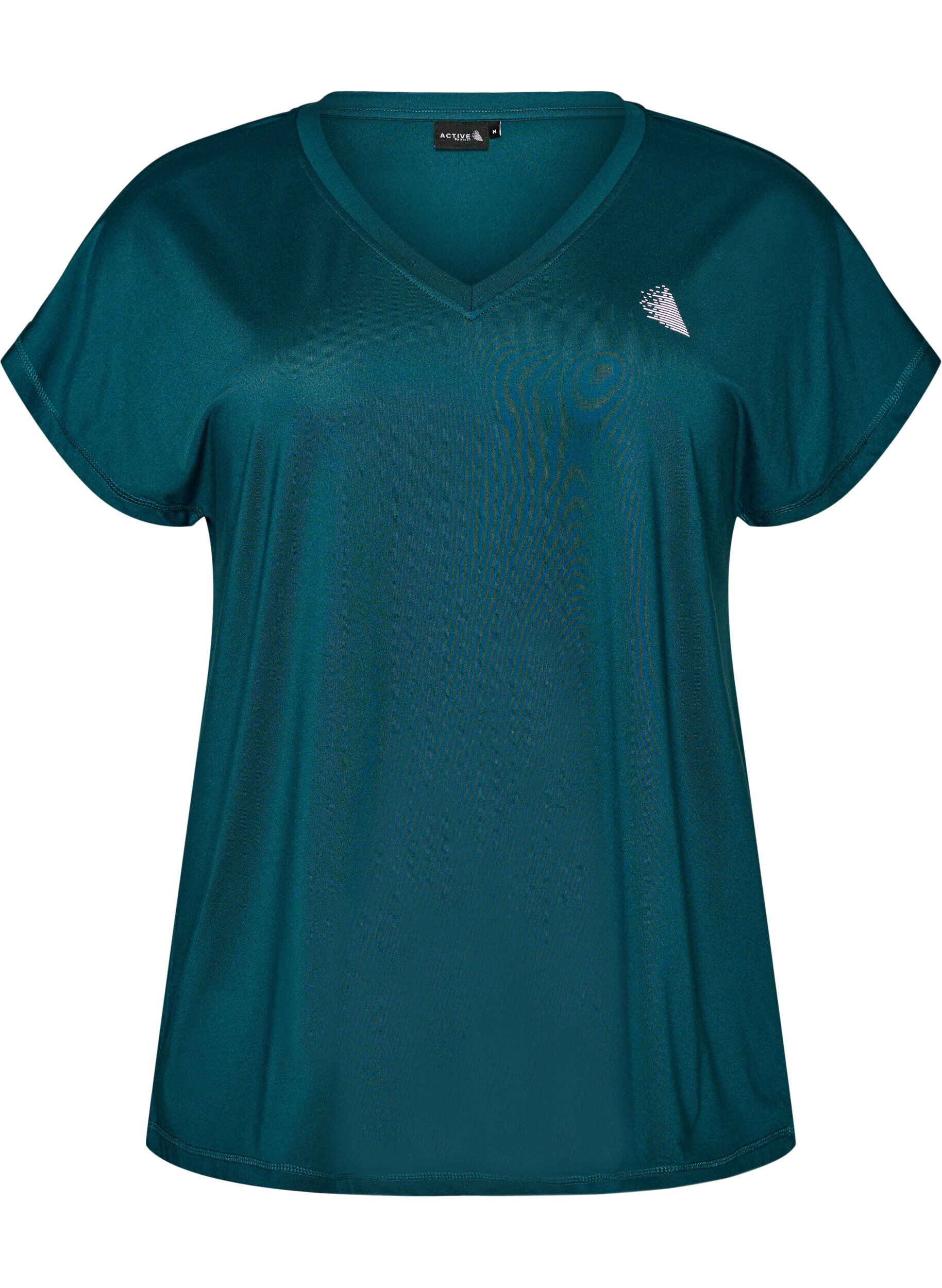 ZizziT-shirt d&rsquo;entra&icirc;nement ample avec col en V, Vert fonc&eacute;, Packshot image number 0