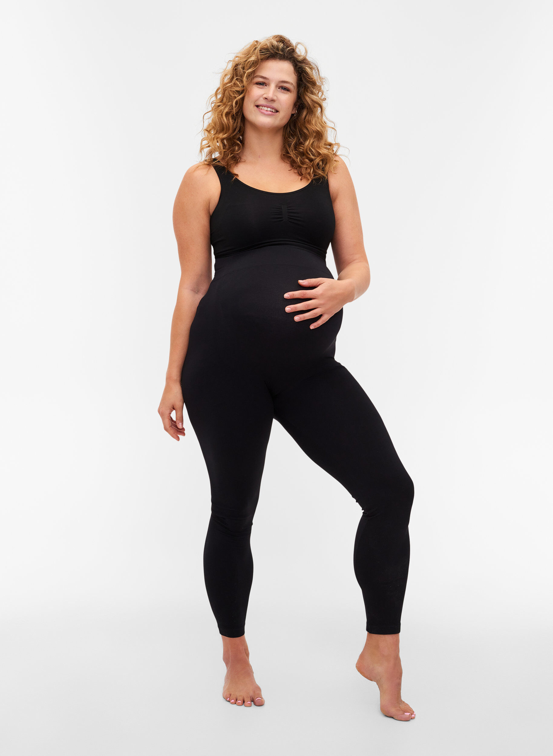 Zizzi Legging de grossesse sans couture, Black, Model image number 2