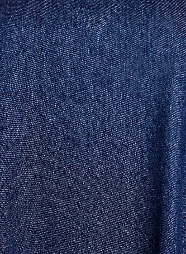 Robe courte en jean avec col et d&eacute;collet&eacute; en V, Bleu, Packshot image number 2