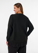 Cardigan avec large ourlet en dentelle, Noir, Model image number 2