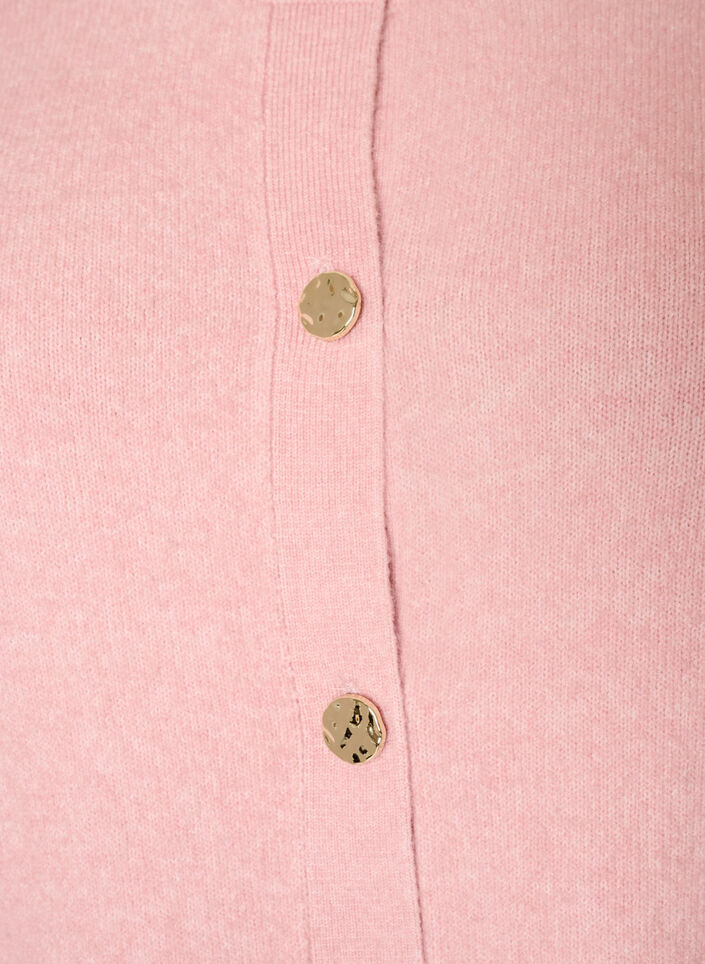 Cardigan en maille douce avec boutons dor&eacute;s, Rose poudr&eacute;e, Packshot image number 2
