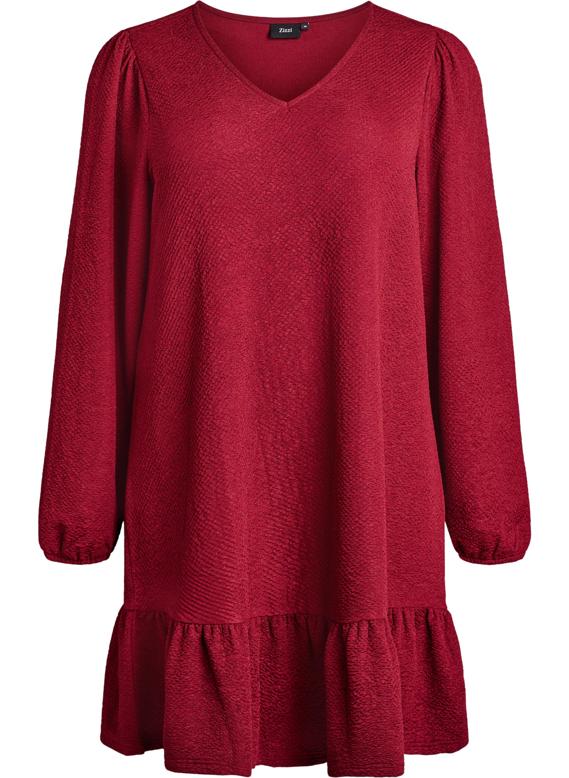 Robe courte textur&eacute;e avec un ourlet &agrave; volants