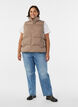 Doudoune sans manches courte avec col montant, Marron, Model image number 1