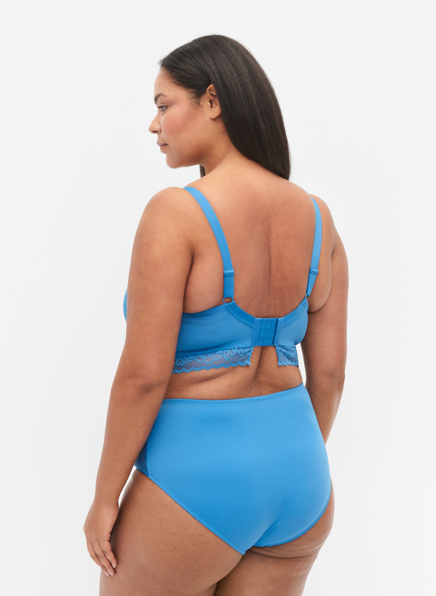 Zizzi Sous-v&ecirc;tements &agrave; taille normale et dentelle, Cendre Blue, Model image number 1