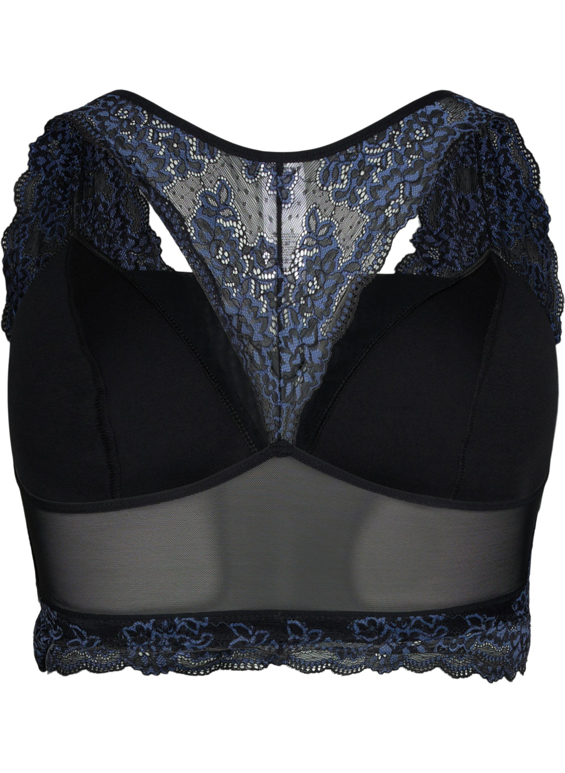 Zizzi Soutien-gorge avec dentelle et maille, Noir, Packshot image number 1