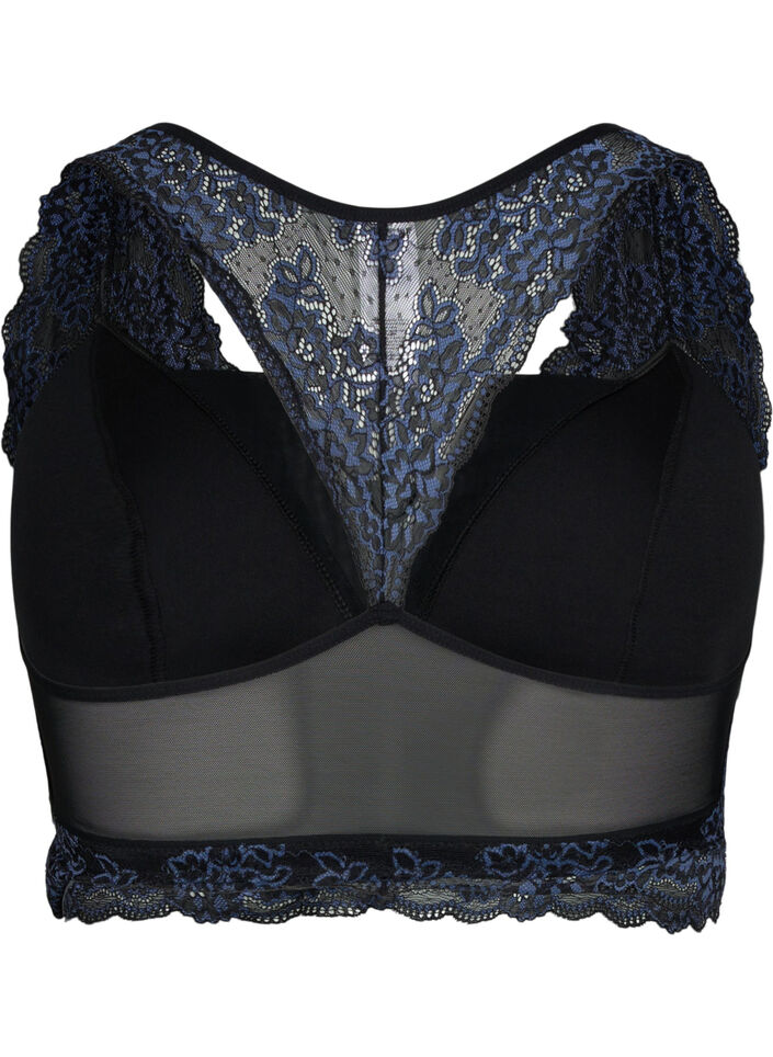Soutien-gorge avec dentelle et maille, Noir, Packshot image number 1
