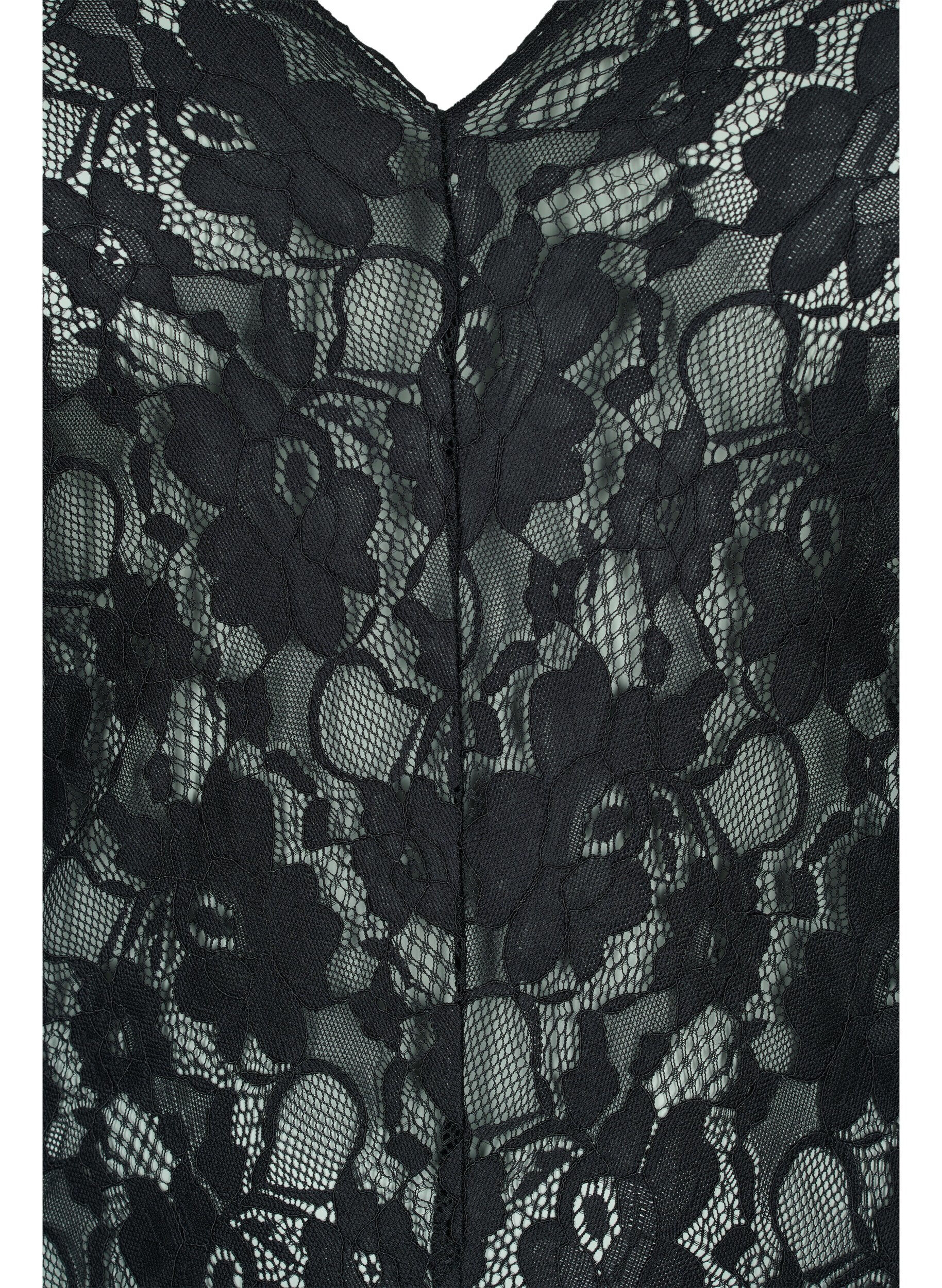 Zizzi Body en dentelle &agrave; manches longues, Black, Packshot image number 2