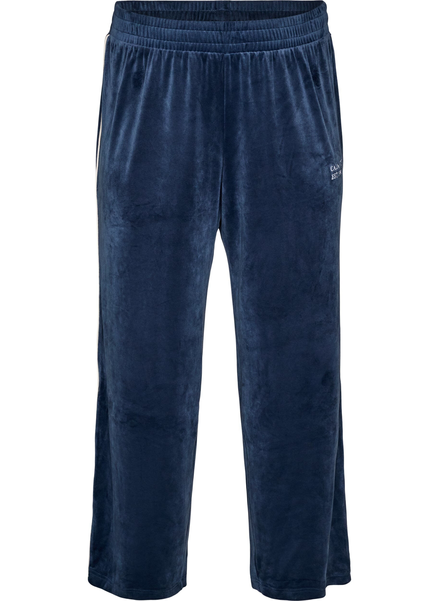 ZizziPantalon en velours avec passepoil contrastant, Bleu, Packshot image number 0