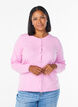 Cardigan &agrave; boutons ronds, Rose, Model image number 0