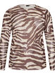 Blouse en maille avec imprim&eacute;, Marron, Packshot image number 0