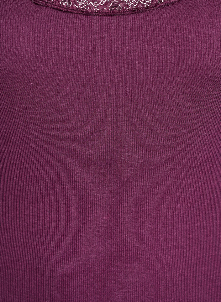Haut avec bordure en dentelle, Bordeaux foncé, Packshot image number 2