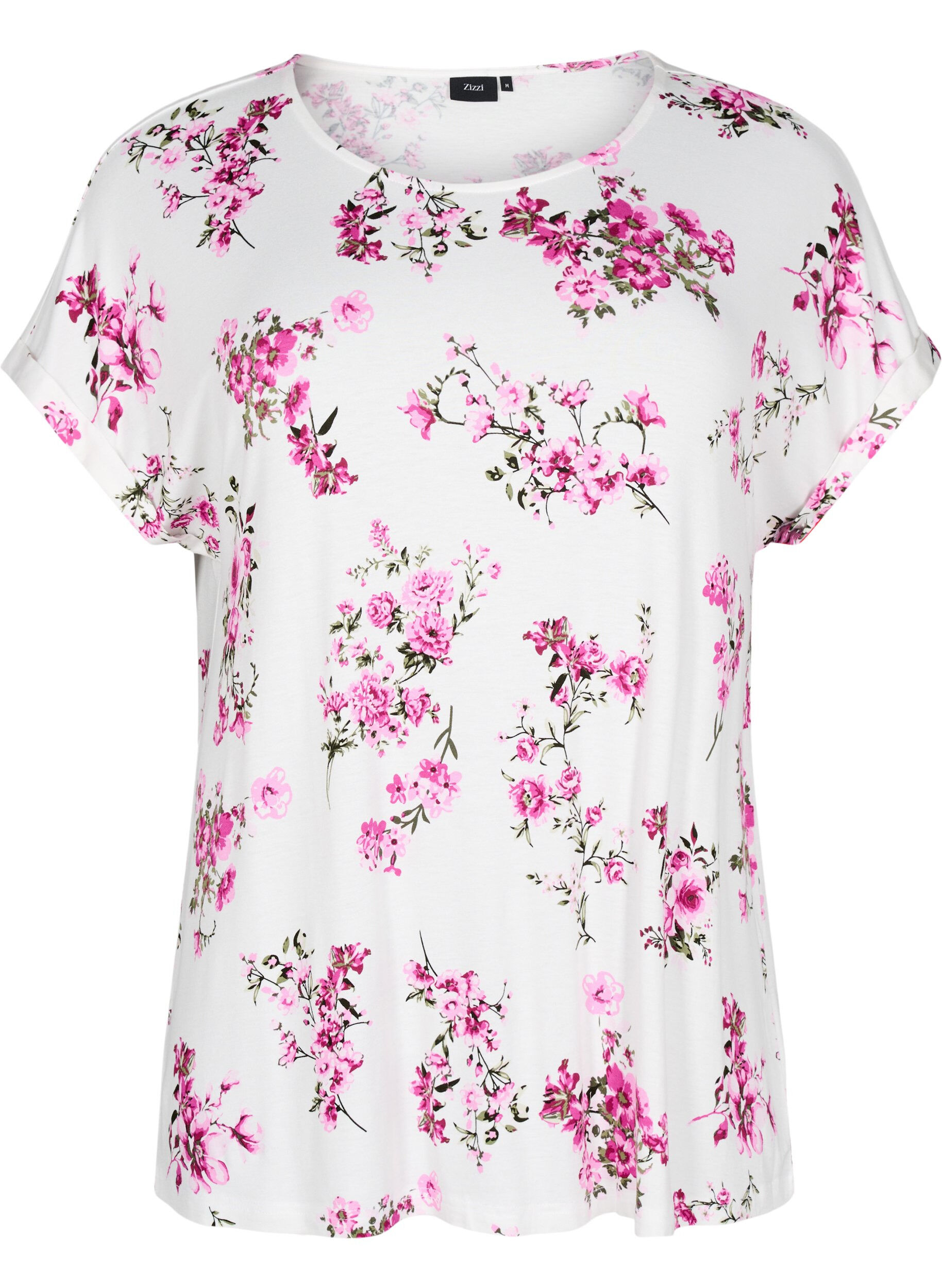 Zizzi T-shirt avec imprim&eacute; floral, Rose, Packshot image number 0