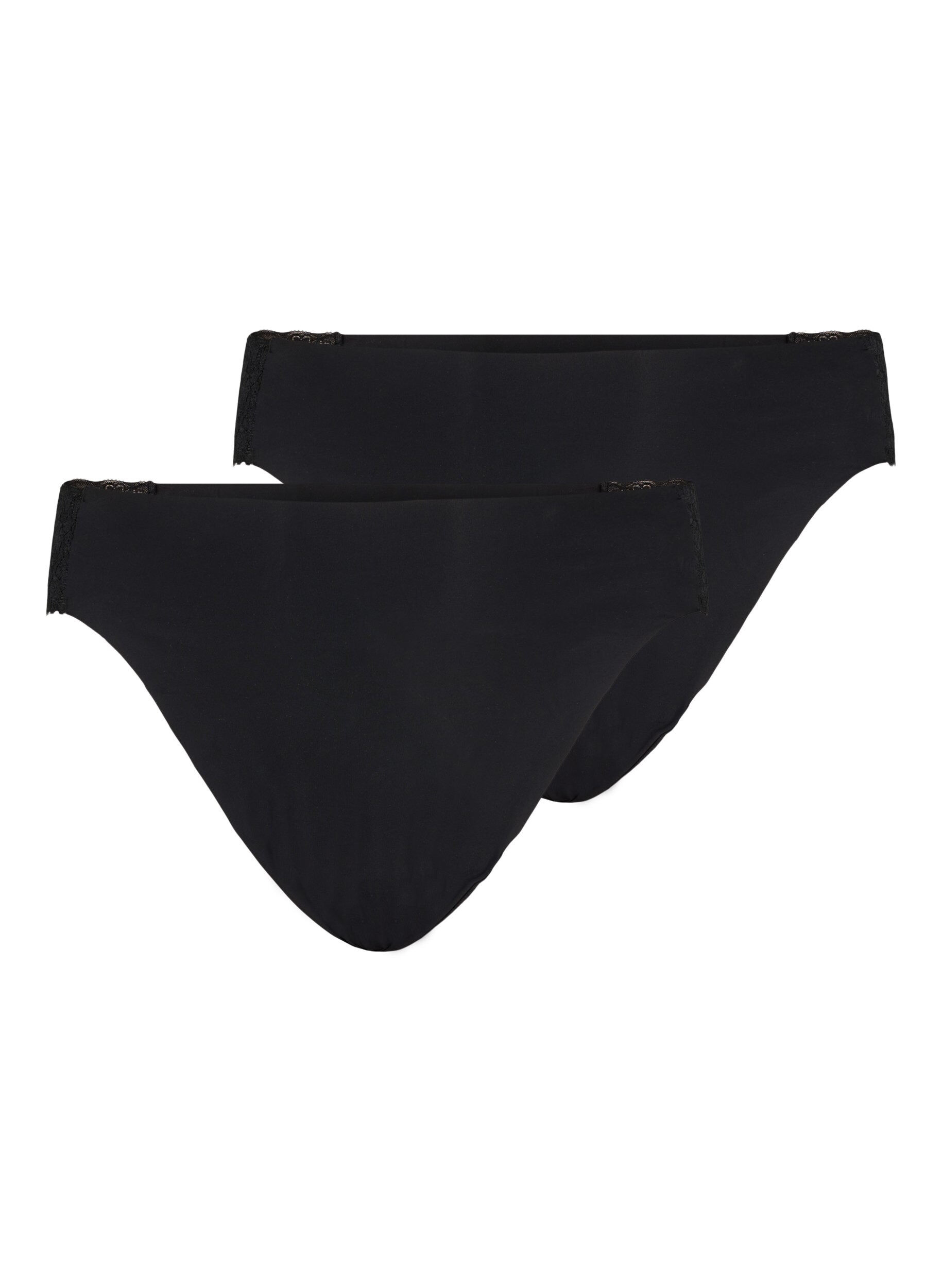 Zizzi 2-pack Culotte br&eacute;silienne taille normale, Noir, Packshot image number 0