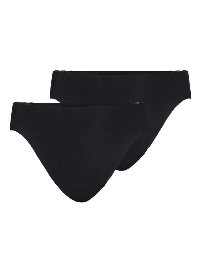 2-pack Culotte brésilienne taille normale, Noir, Packshot image number 0