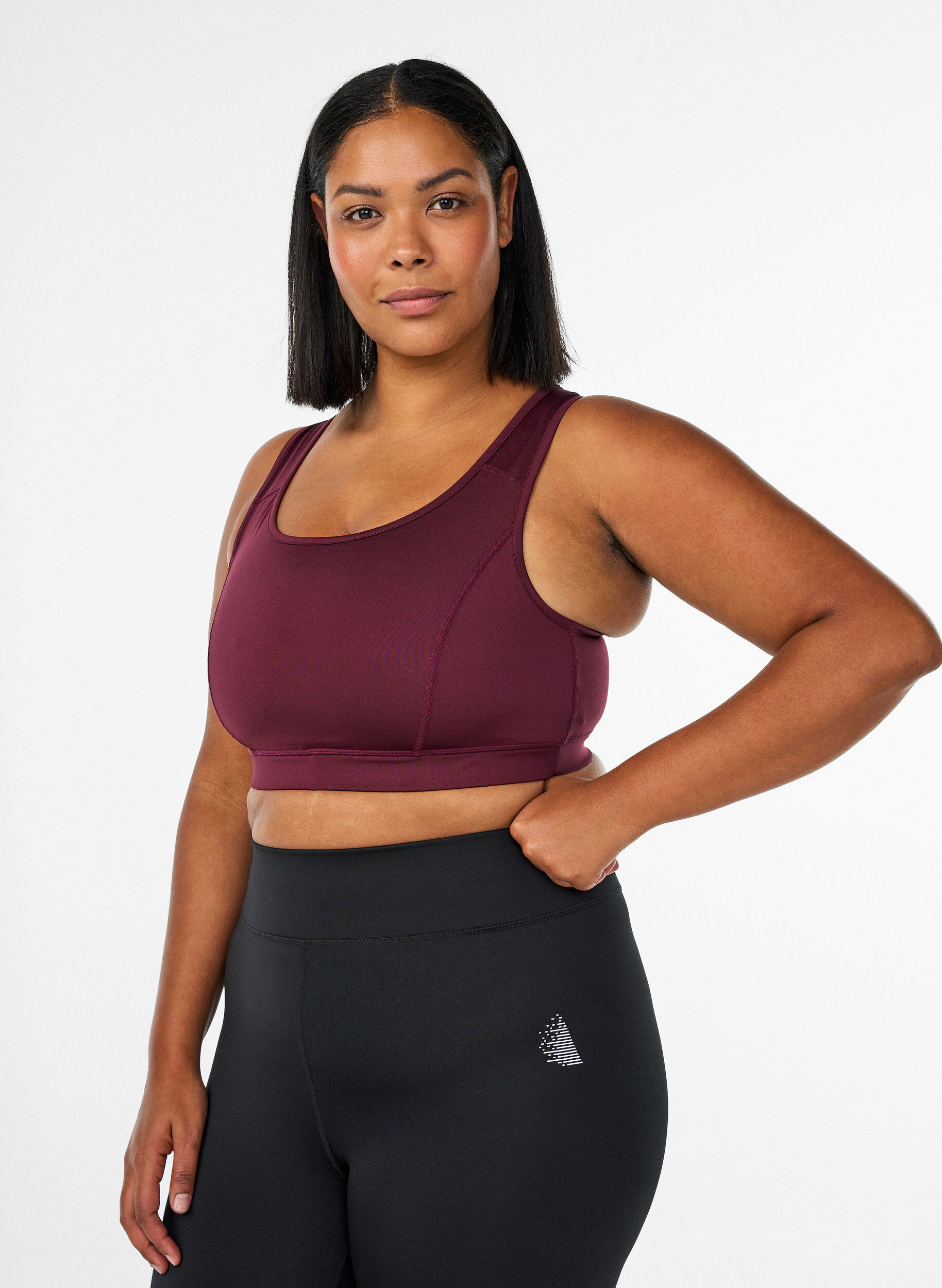 ZizziBrassi&egrave;re de sport avec dos nageur, Bordeaux, Model image number 0